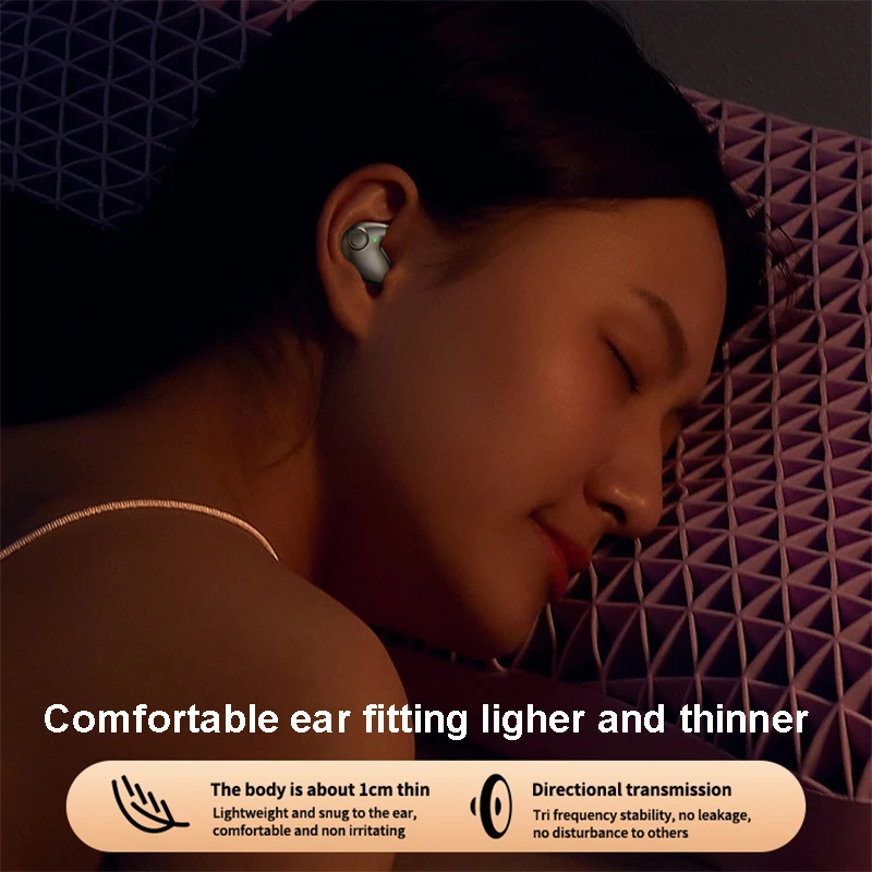Mini auriculares invisibles para dormir TWS, inalámbricos por Bluetooth 5,3, resistentes al agua, con reducción de ruido, con Control táctil - imagen 2