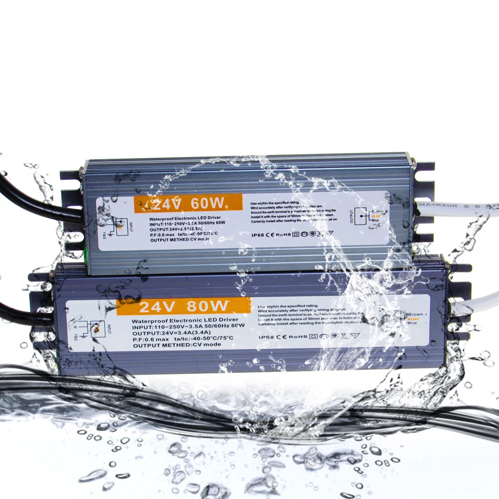 Transformador de 220V a 12V y 24 V, fuente de alimentación de 12 y 24 V, IP67, IP68, transformador de iluminación impermeable para exteriores, 110V, 220V a 12V y 24 V