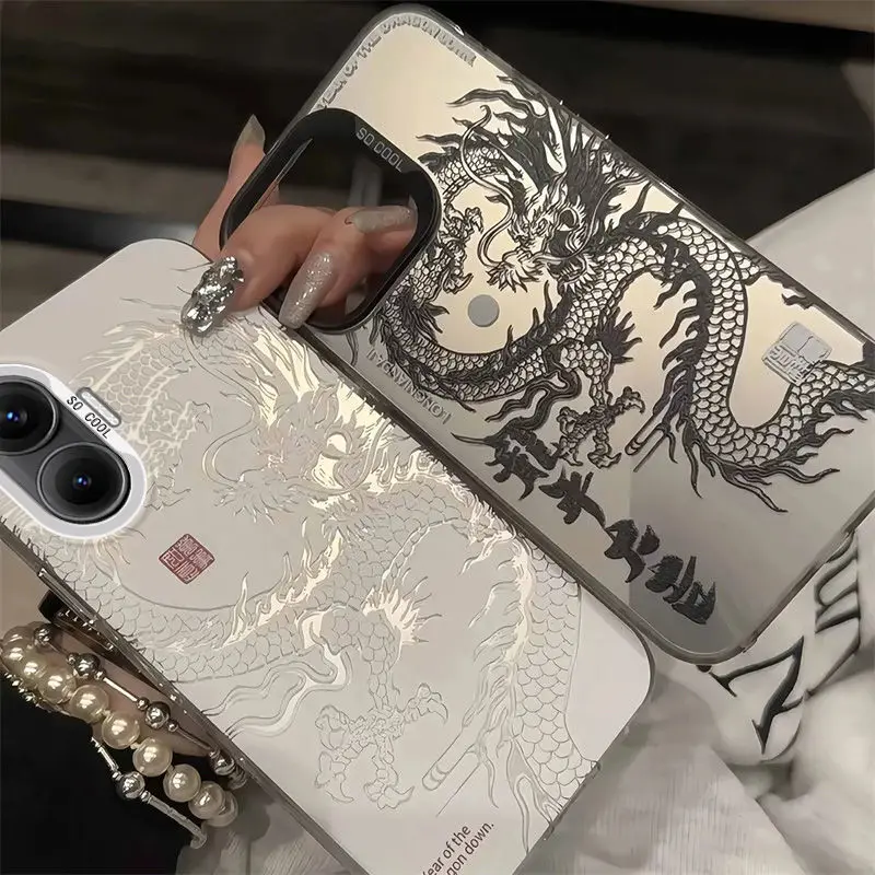 Para Poco F7 5G Funda armadura dargon patrón mate Protector contraportada para Xiaomi Poco F7 F 7 PocoF7 Funda a prueba de golpes - imagen 2