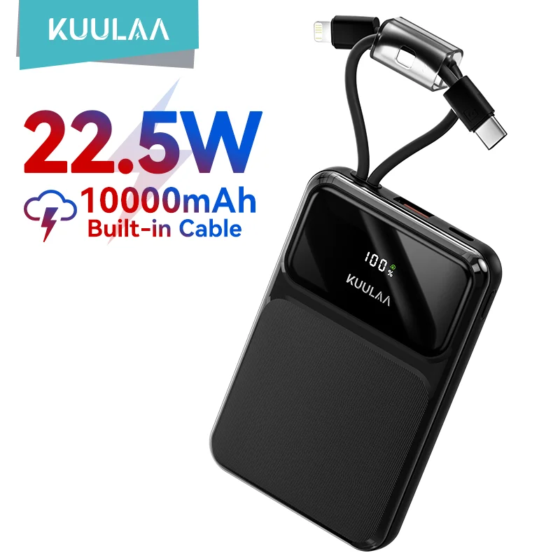 KUULAA Power Bank 10000mAh 22,5 W carga rápida batería externa Powerbank cargador portátil para Xiaomi Poco iPhone Samsung iPad