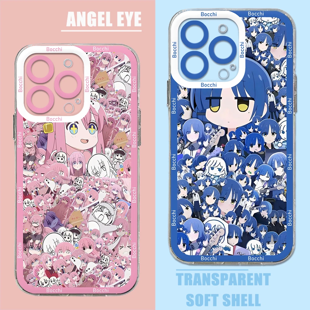 Bonita funda de teléfono Bocchi The Rock para IPhone 16 15 14 13 12 11 Mini Pro Max X XR XSMax 7 8 Plus SE20 cubierta transparente - imagen 3