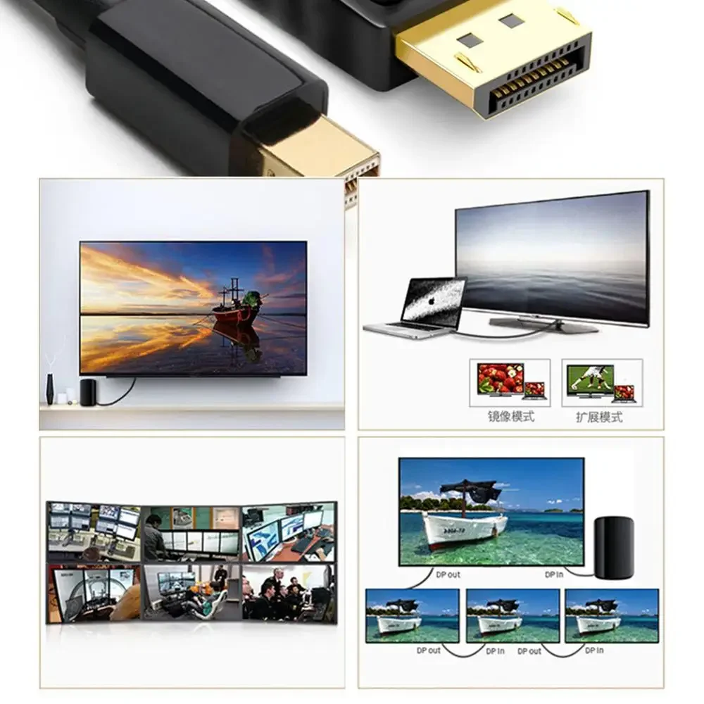 Mini puerto de pantalla 4K HD 1080P a Cable de puerto de visualización mini dp a dp Thunderbolt a DP 60Hz Cable para Macbook Surface Pro N024 - imagen 4