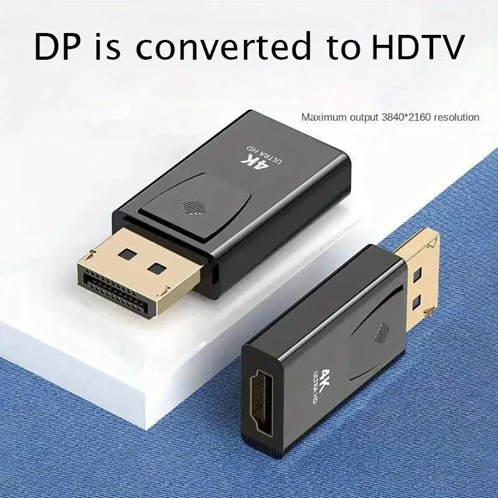 Convertidor 4K DP macho a HDMI hembra, puerto de pantalla 1080P a adaptador Compatible con HDMI, Adaptador de Audio y vídeo para MacBook Air Pro y portátil
