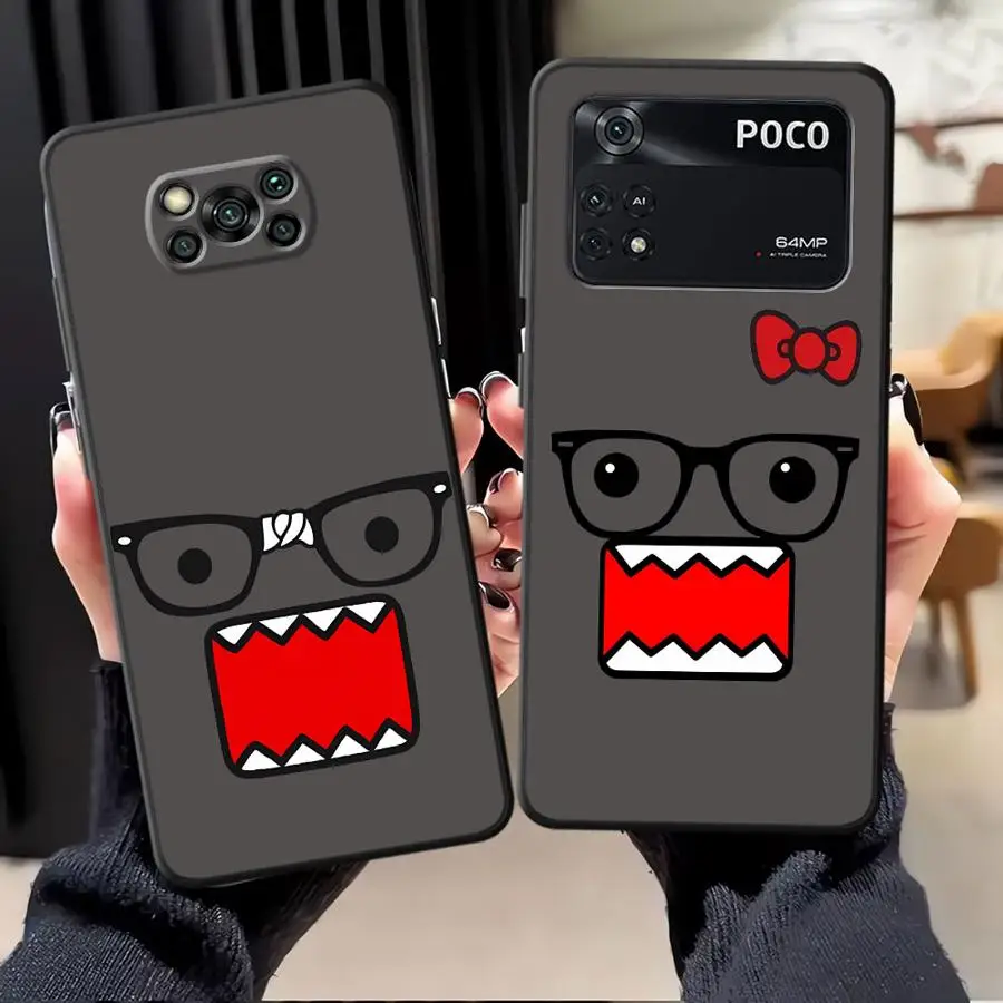 Funda de teléfono suave negra para Xiaomi Poco M5 X3 X4 X5 X7 Pro F1 C61 C71 C40 C50 M3 M4 M7 Pro C75 F3 emoticones de pareja de dibujos animados