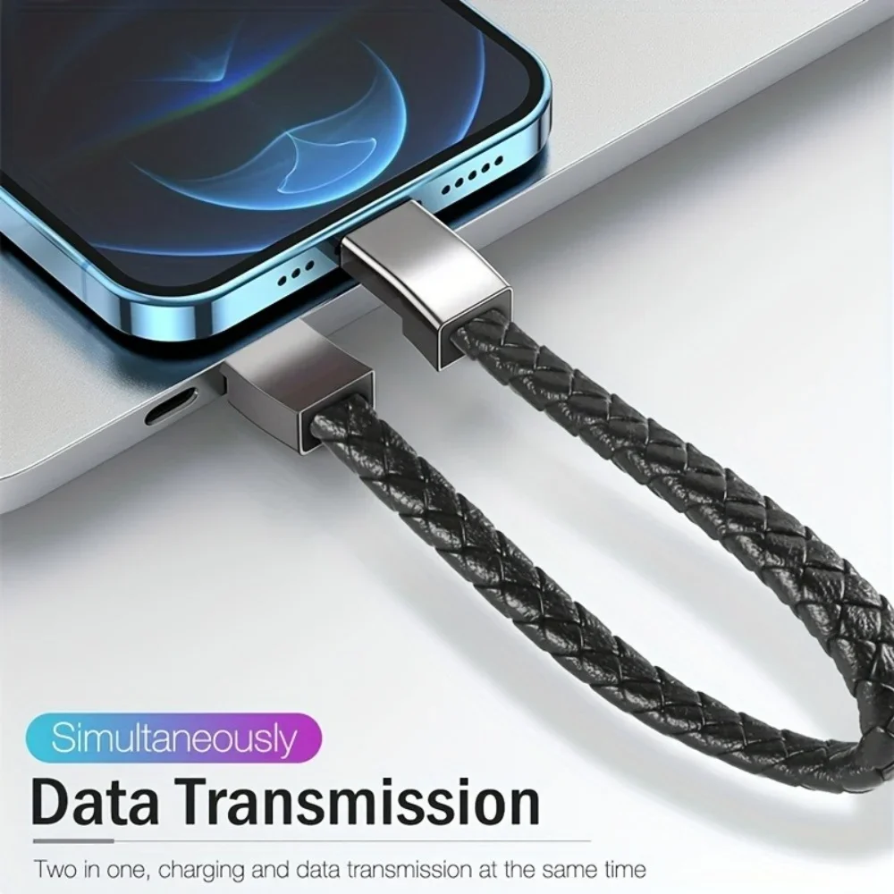 Cable de pulsera tipo C a C a la moda, Cable de datos de carga rápida USB C, línea de carga rápida de muñeca trenzada doble para iPhone 14 15 Samsung - imagen 4