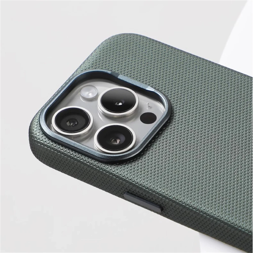 Funda magnética de cuero con relieve de Color para iPhone 17 Air 16 15 14 13 Pro Max MagSafe, cubierta de lente de aleación a prueba de golpes - imagen 4