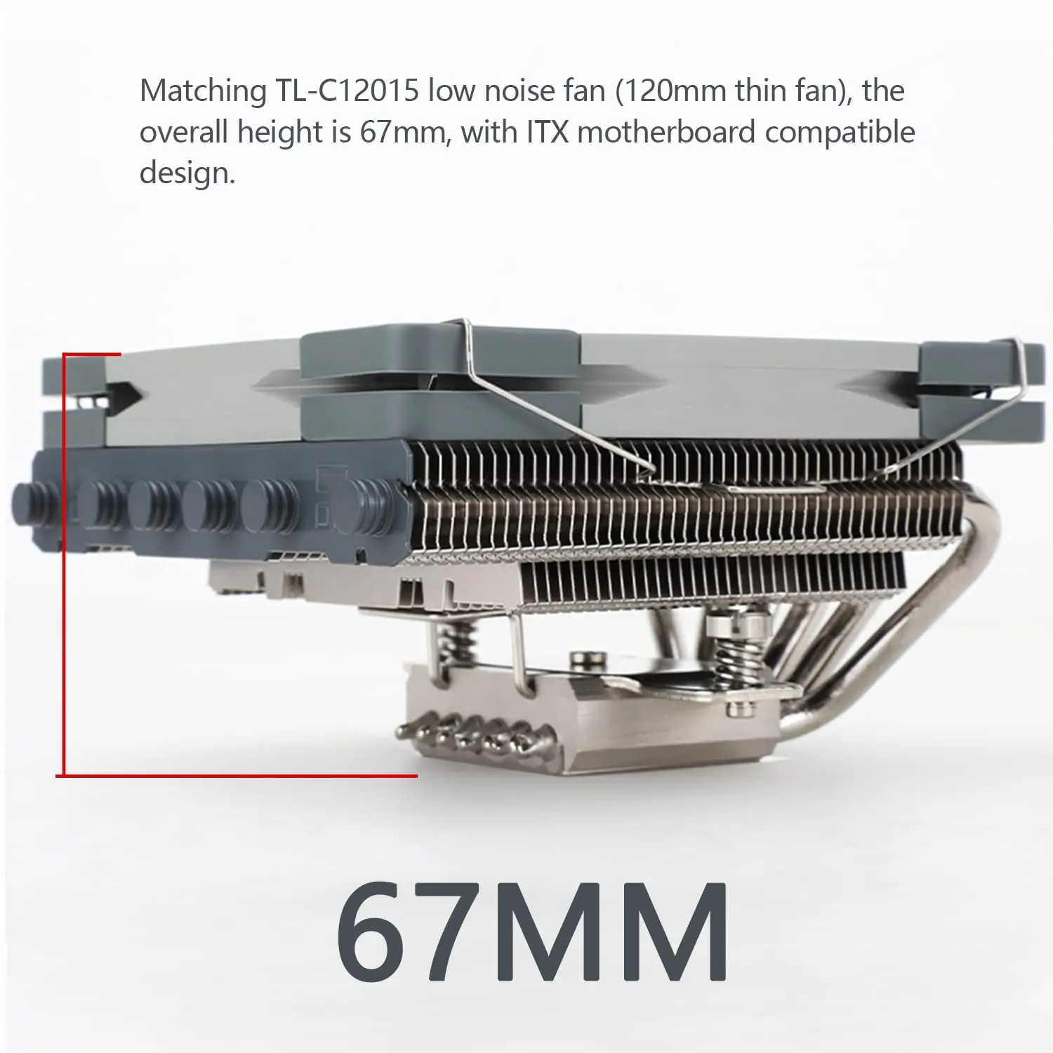 Enfriador de aire de CPU de bajo perfil, AXP120-X67 termalderecha con ventilador PWM de 120mm, 6 tubos de calor para AMD AM4 Intel LGA 1700 115X 1200 2011 2066 - imagen 3