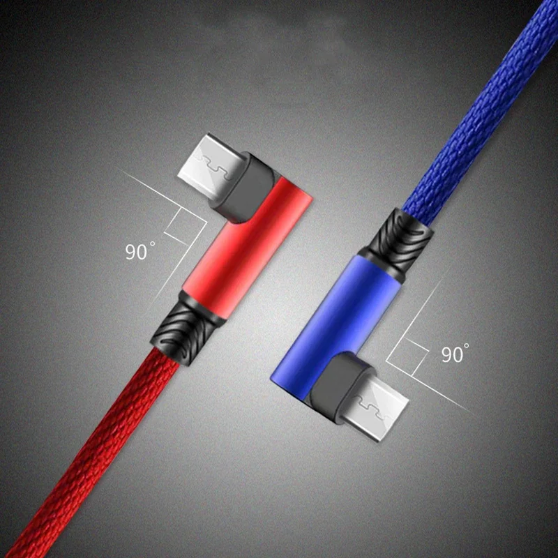 Cable USB-C 3A Carga Rápida 90° Codo - Compatible Samsung Xiaomi