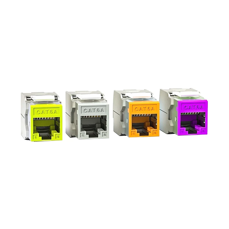 Linkwylan-conector Keystone blindado RJ45 Cat6 Cat6A, varios colores, sin herramientas, módulos de red de aleación de Zinc, 8 colores - imagen 3