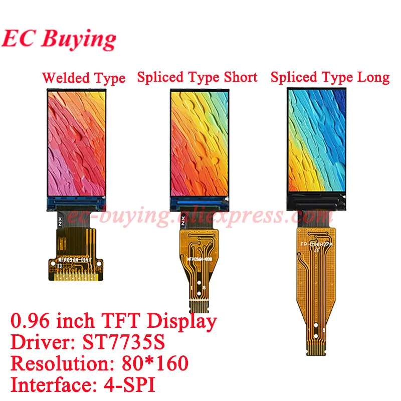 1-5 uds 0,96 "IPS pantalla 0,96 pulgadas TFT LCD módulo de pantalla 80*160 ST7735 unidad IC 3,3 V 13PIN SPI HD completamente colorido para lcd