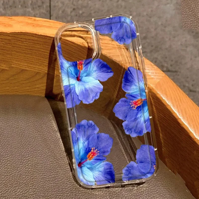 Funda transparente con estampado Floral azul elegante para Xiaomi Redmi Note 13 12S 11 11S 10 10S 9 9S Pro Plus 5G Redmi 13C 4G funda suave - imagen 2