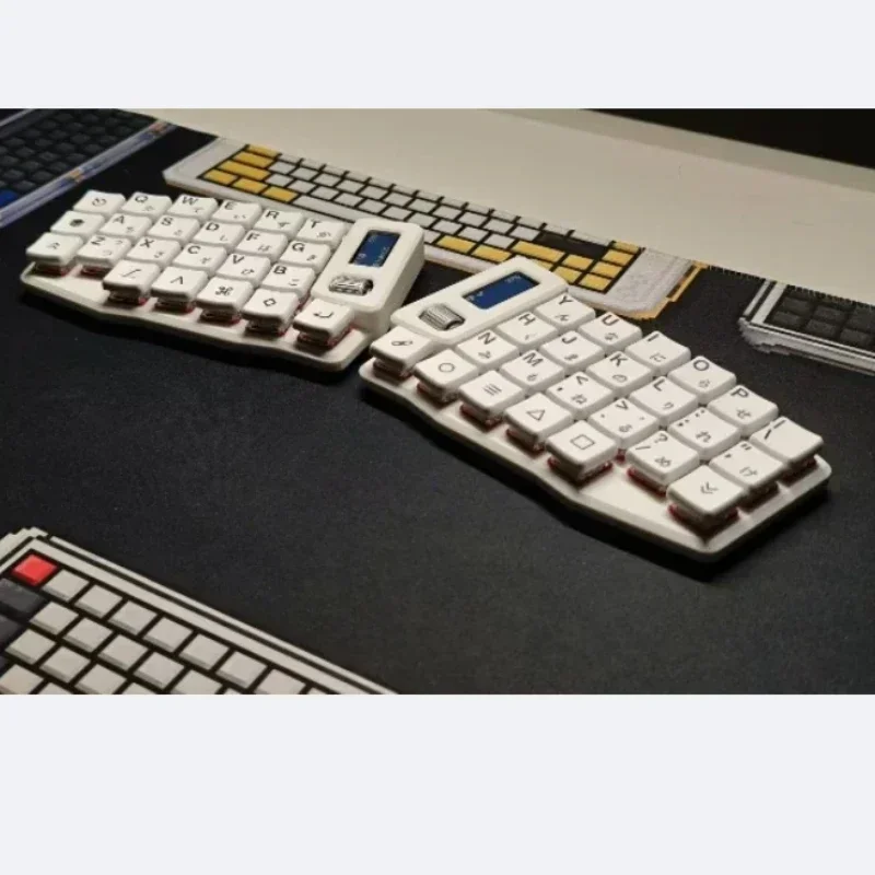 Kit de teclado dividido Rolio46 Corne, personalizado, Diy, OLED, Bluetooth, inalámbrico, Firmware Zmk, bocina, nivel de teclado, codificador de rodillo, interruptor Kailh - imagen 3