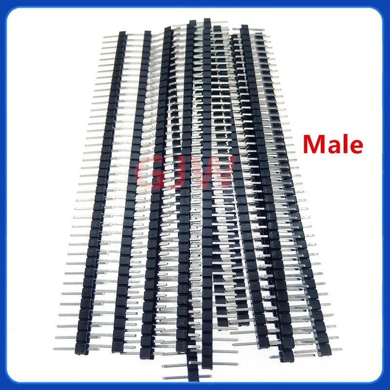 10 Uds 10 pares 40 pines 1x40 fila única macho y hembra 2,54 cabezal de Pin rompible PCB JST tira de conector para Arduino negro - imagen 3