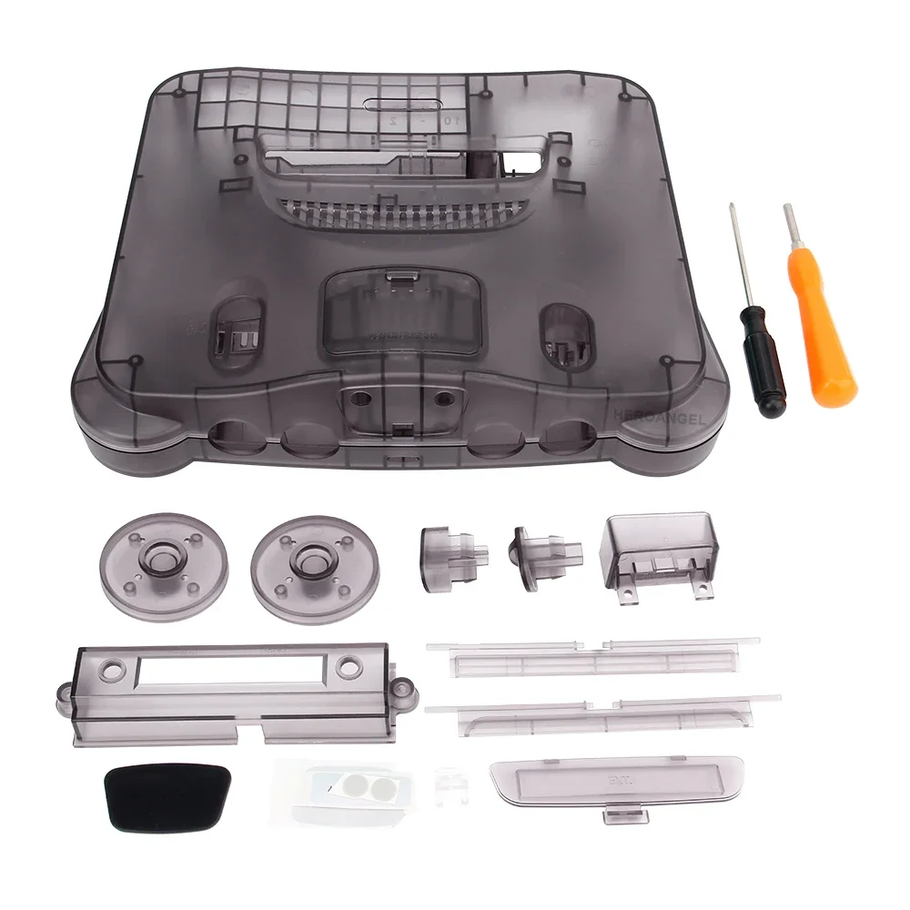 Carcasa de plástico de repuesto para consola de videojuegos Nintendo N64, carcasa translúcida, caja transparente Retro, envío directo, nuevo - imagen 4