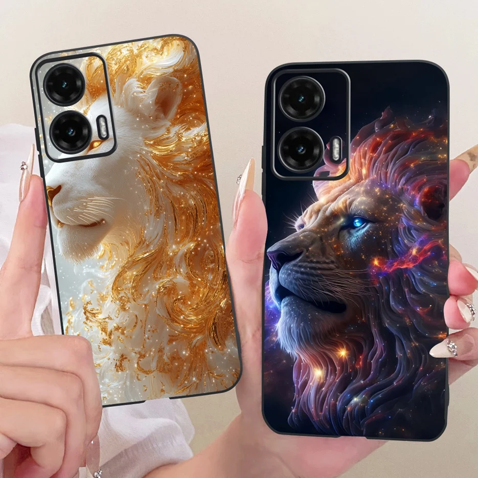 Para Motorola Moto G35 funda Moto G55 G85 lindo León moda cubierta pintada funda de silicona suave para Motorola G85 G 35 55 MotoG85 bolsas - imagen 5