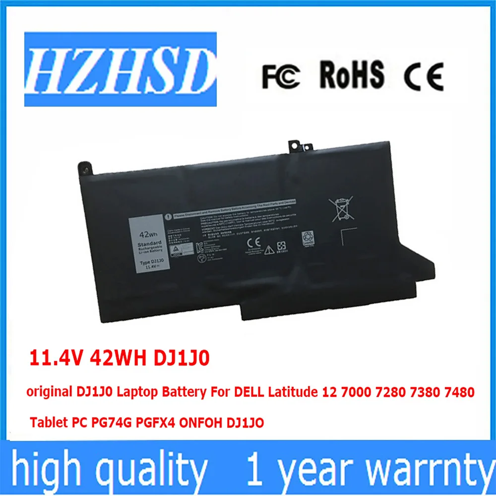 DJ1J0 0G74G 11,4 V 42Wh batería Original del ordenador portátil para DELL Latitude 12 7000 7280 7380 7480 E7290 390 PG74G PGFX4 ONFOH DJ1JO OG74G
