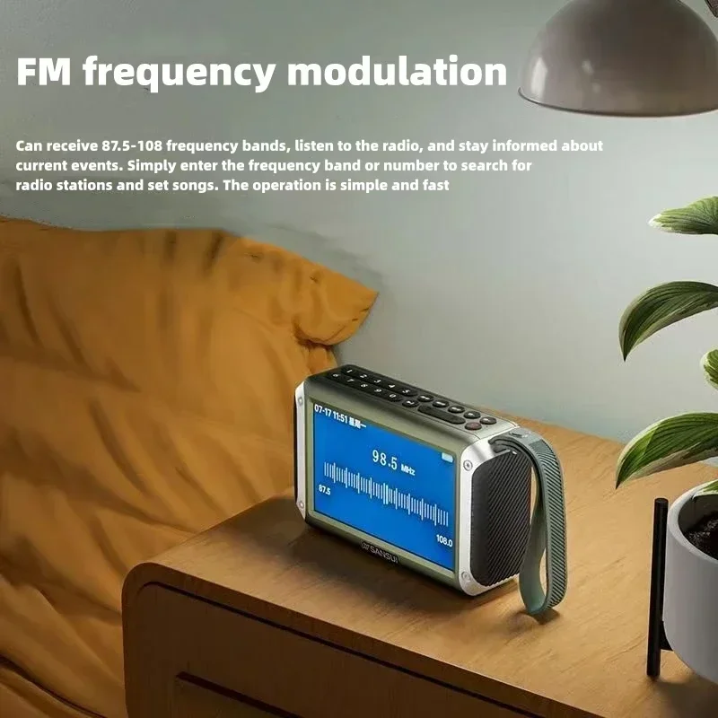 SANSUI F53 Altavoz Bluetooth inalámbrico Pantalla LED de 4,3 pulgadas Radio FM portátil Ranura para tarjeta TF Reproductor de música MP4 Altavoz de vídeo - imagen 2