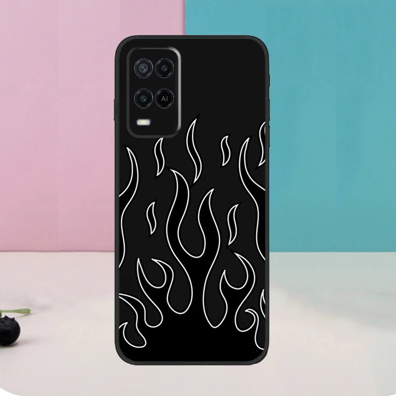 Funda Flame Estética Azul Claro Rosa fuego para Oppo A5 Pro A6 A15 A16 A76 A96 A17 A57 A98 A58 A78 A18 A38 A54 A74 A94 A40 A60 A80 - imagen 3