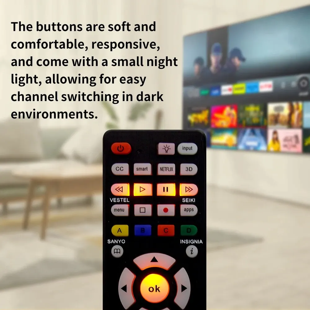 RCG008 Reemplazo de control remoto universal para LG para Sony para Samsung para Panasonic ForToshiba para Philips con luz - imagen 3