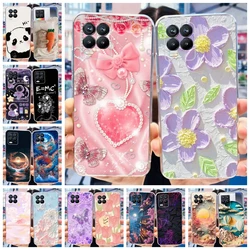Funda floral transparente de silicona para Realme 8 Pro y 8 5G