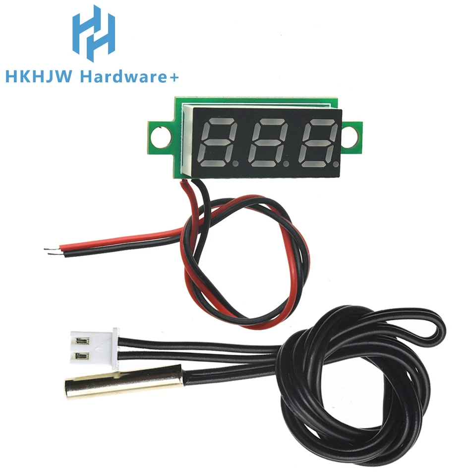 Módulo de pantalla de termómetro digital LED de 0,28" CC 4-28 V, sonda de metal NTC resistente al agua, rojo/azul/verde/amarillo/blanco - imagen 3
