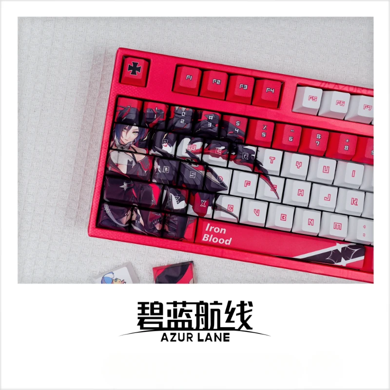 Azur Lane-teclas personalizadas PBT Cherry Profile, bonitas teclas de punto de Anime para juegos, Wooting Wob Crush80, Teclado mecánico - imagen 4