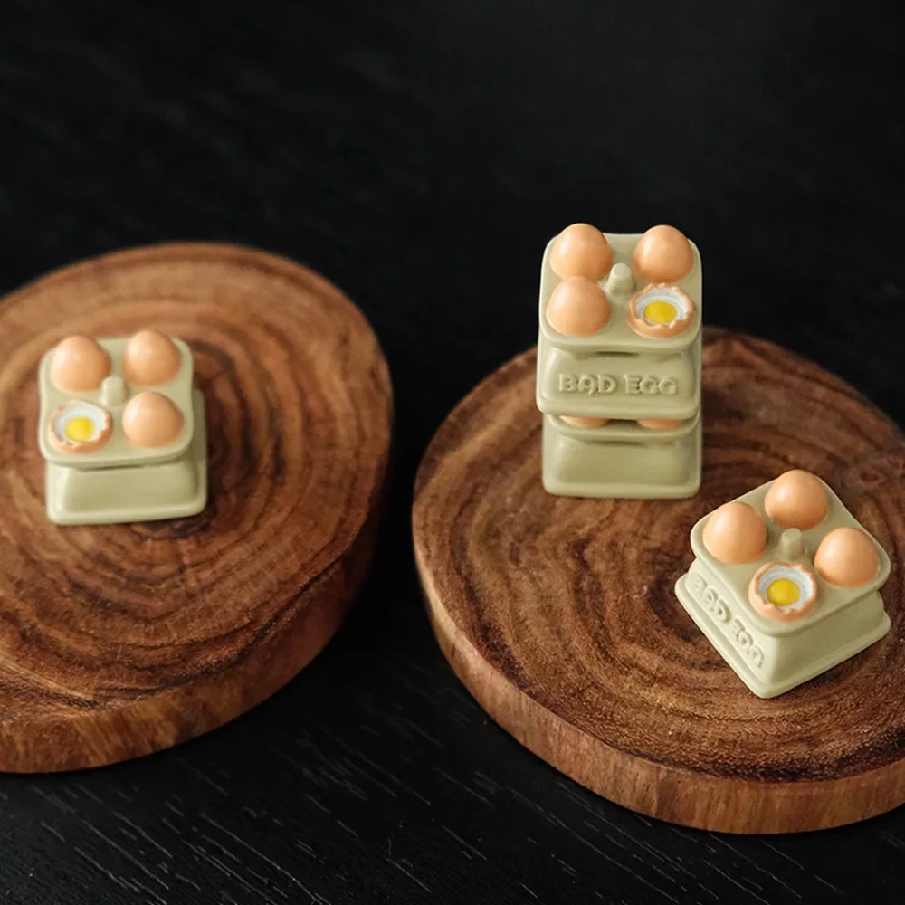 Tapa de llave de huevo personalizada, tapa de tecla artesanal 3D de resina, bonitas tapas de teclado Diy, teclas personalizadas para accesorios de teclado mecánico, regalo - imagen 3