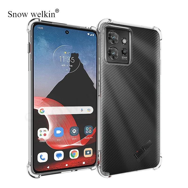 Funda de protección completa para Motorola ThinkPhone, Airbags, Buffer, transparente, suave, TPU, cubierta trasera a prueba de golpes - imagen 2