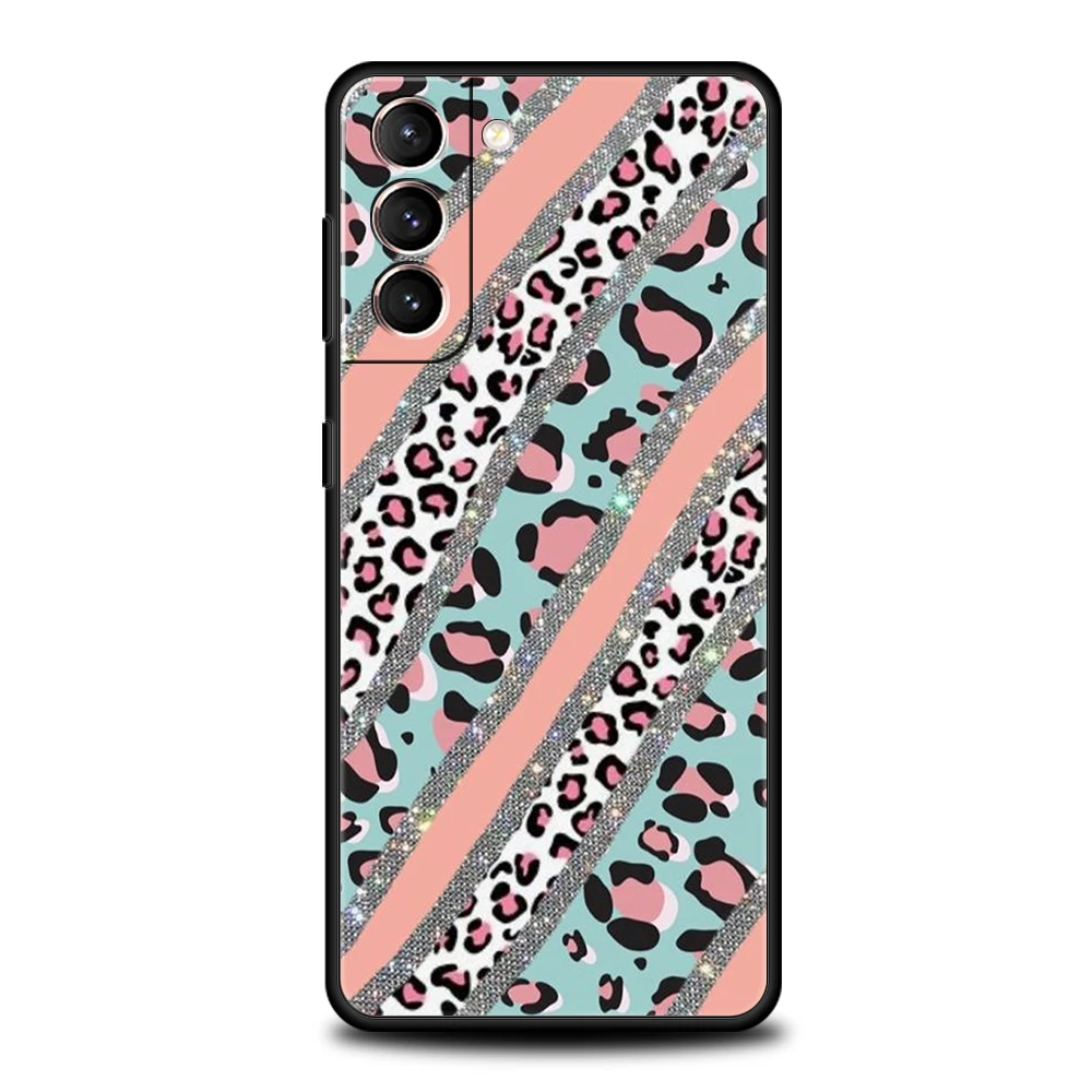 Funda de teléfono con estampado de leopardo para Samsung Galaxy S25 Edge S24 S23 S22 Ultra S20 S21 FE 5G S10 S9 Plus S10E, funda suave - imagen 3
