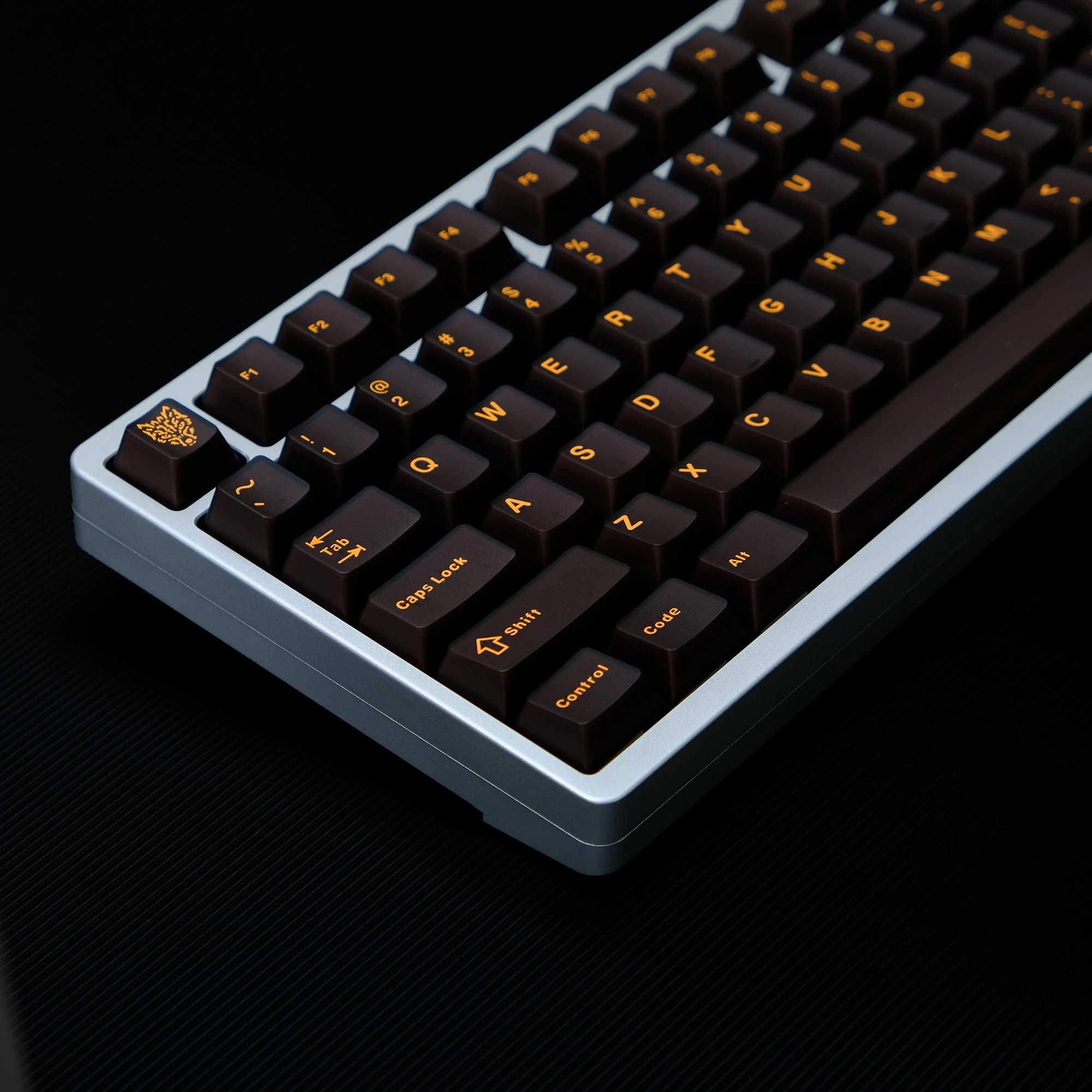 114 teclas de tinta naranja, teclas semitransparentes personalizadas de doble disparo, teclas ABS translúcidas con perfil de cereza para teclado de interruptores MX