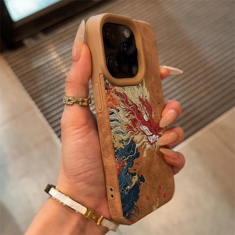 Funda de teléfono con diseño de dragón chino con pintura de tinta para iPhone 16, funda suave de TPU para iPhone 15 14 13 12 11 Pro Max XS X XR 16 Plus - imagen 4