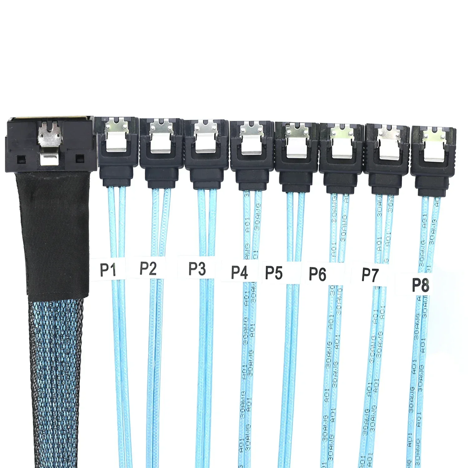 PCI-E Ultraport Slimline SAS 4,0 LP perfil bajo SFF-8654 8i 74 pines a 8X SATA 7 pines Cable de conexión interna de servidor recto - imagen 4