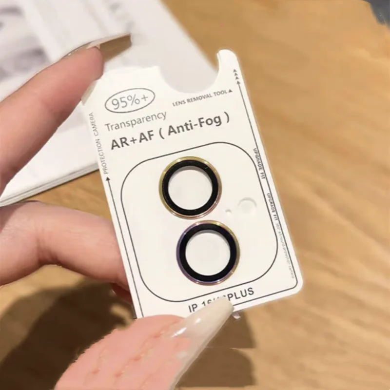 Protector de cámara brillante de Color Original, 2-3 Uds., para 17 16 15 14 Pro Max Plus 12 13 Mini anillo de Metal, película de tapa de lente de vidrio templado - imagen 4