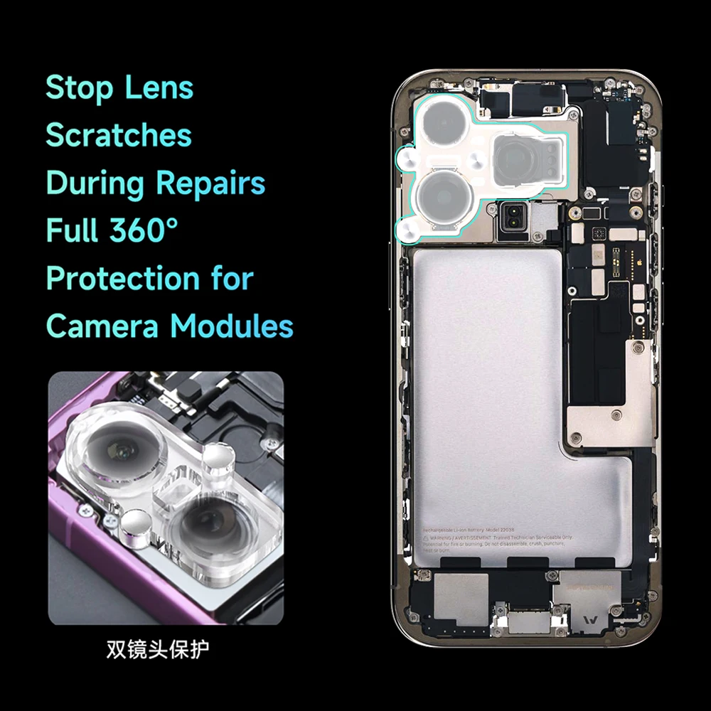Protector de lente de luz azul magnética mecánica para IPhone serie 12-16, protección de lente de reparación, herramienta resistente al desgaste y a los arañazos - imagen 3