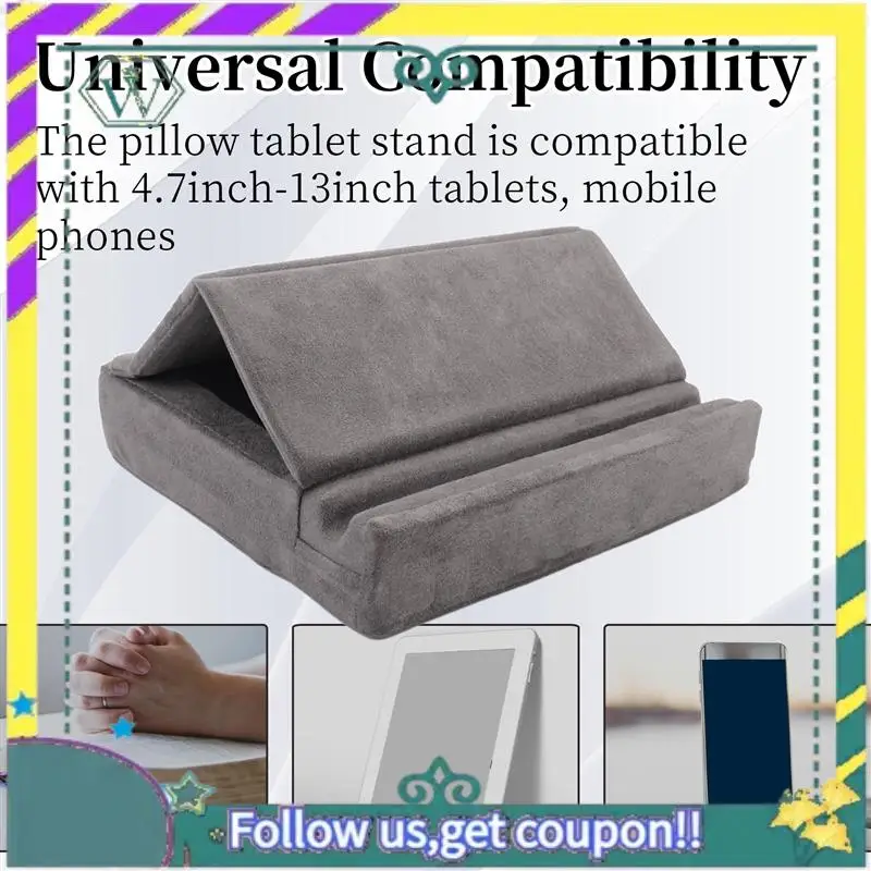 Soporte de almohada para tableta A28Q con almacenamiento, soporte plegable, base de almohadilla suave ajustable en ángulo para cama, ordenador portátil y escritorio - imagen 5