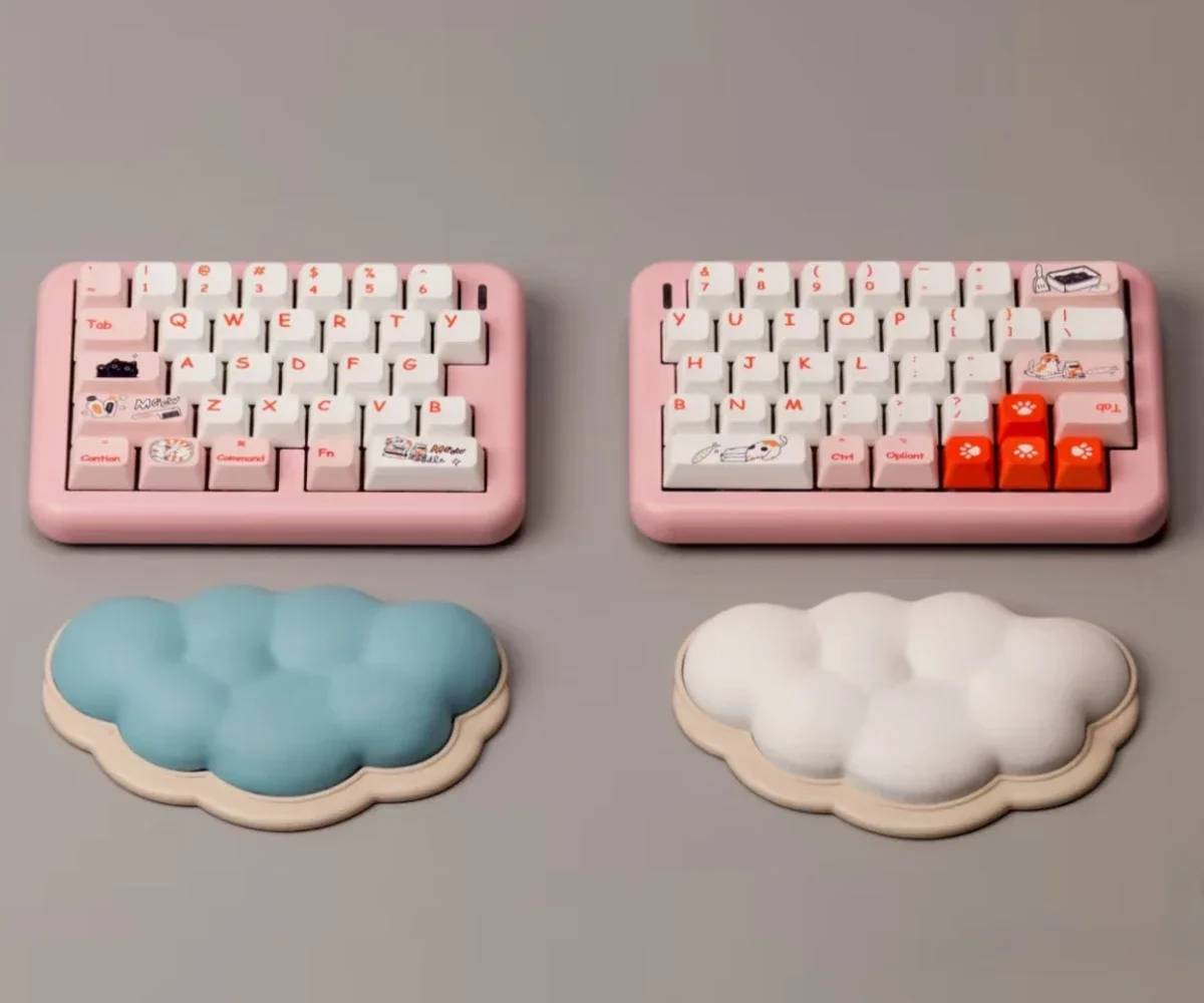 Kit de teclado Split65 personalizado inalámbrico Bluetooth 2,4g triodo nube Teclado mecánico anodal 68 teclas a través de Ipad teclado Plam Rest - imagen 3