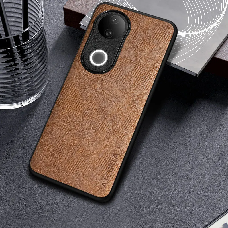 Funda de cuero para negocios Vivo V30e V30 V40 V50 pro - Funda para teléfono móvil con patrón Wind Cortex - imagen 3