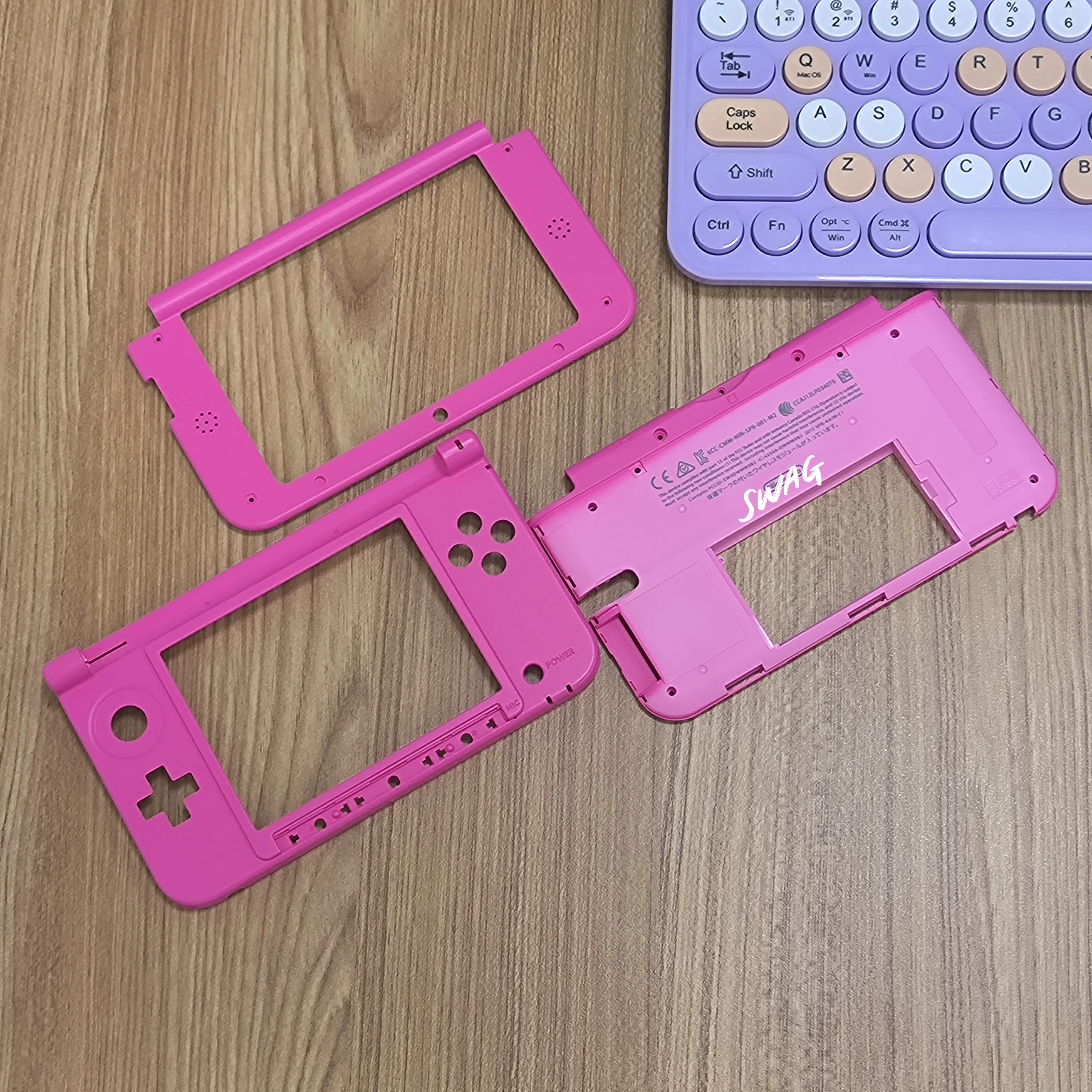 Carcasa de batería y marco medio superior e inferior de edición limitada gris Original para consola antigua 3DS XL/LL - imagen 3