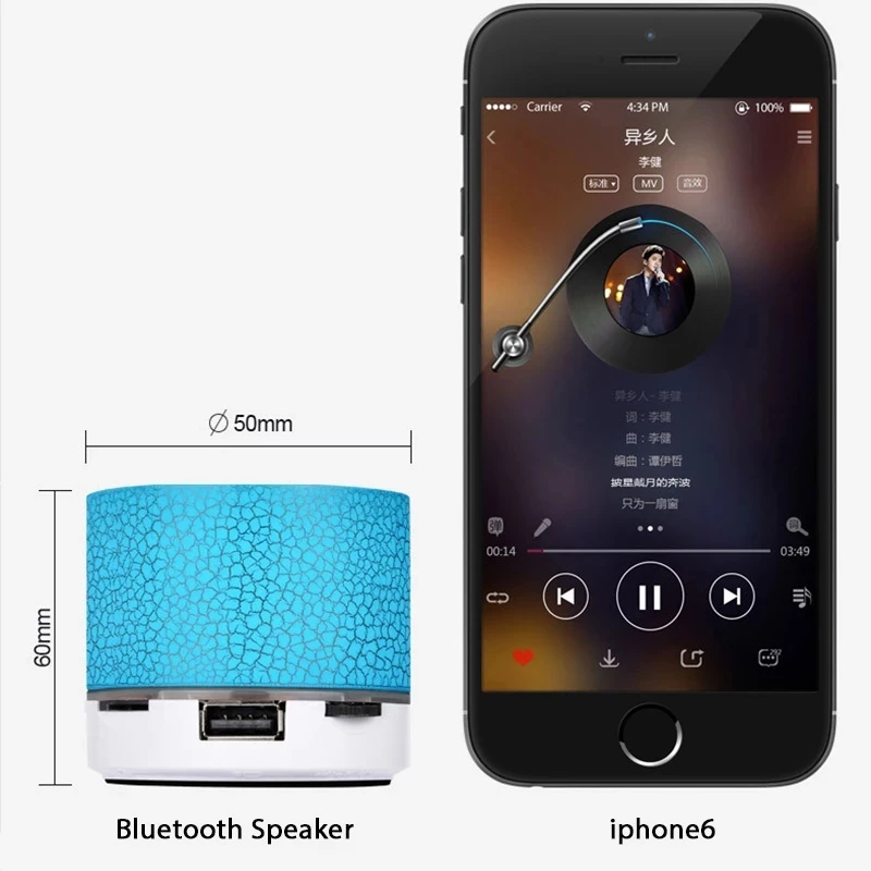 Altavoz inalámbrico Caixa De Som con Bluetooth, caja De sonido De música portátil, Mini Bluetooth para Deflector De Subwoofer, Audio manos libres, Bocina Baffe - imagen 4