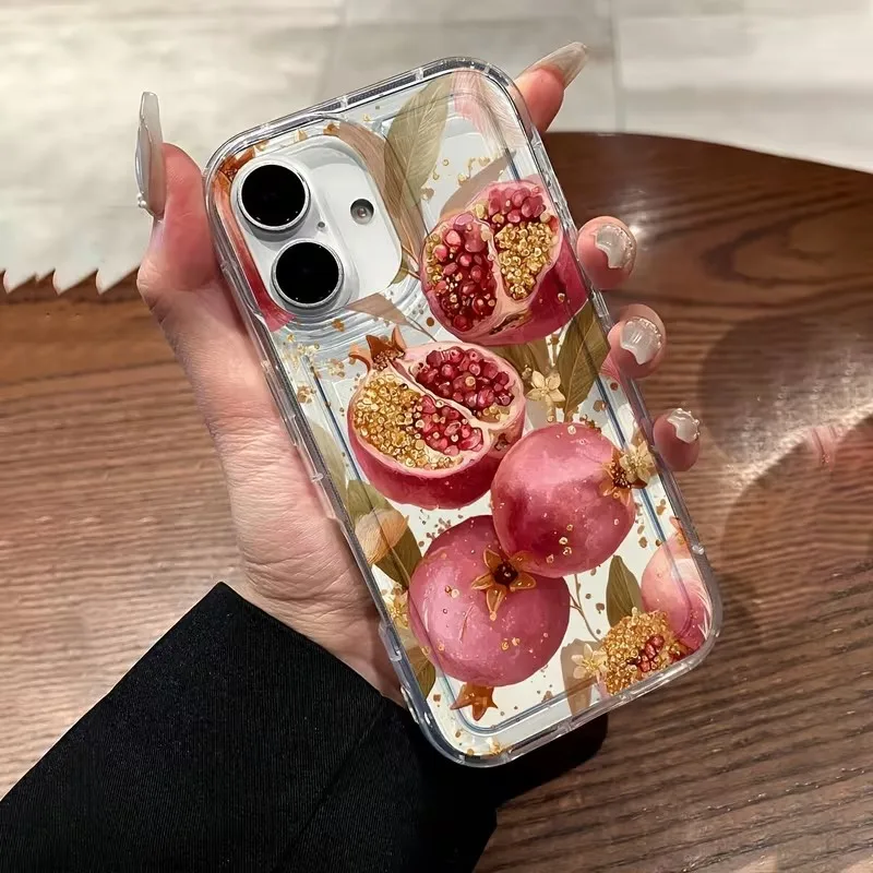 Funda de teléfono con diseño de Granada roja para Xiaomi Redmi Note 13 Pro 4G 5G 13Pro Plus 12 11 10 12C 13C 4G, funda transparente de TPU suave - imagen 4