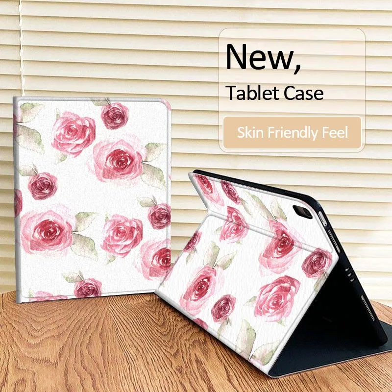 Arte flores puras rosa cereza para iPad Pro Air Mini 1 2 3 4 5 6 7 7 7 8 9 40 40 11 30 10,2 9,7 10,5 10,9 11 12,9 funda para tableta - imagen 4