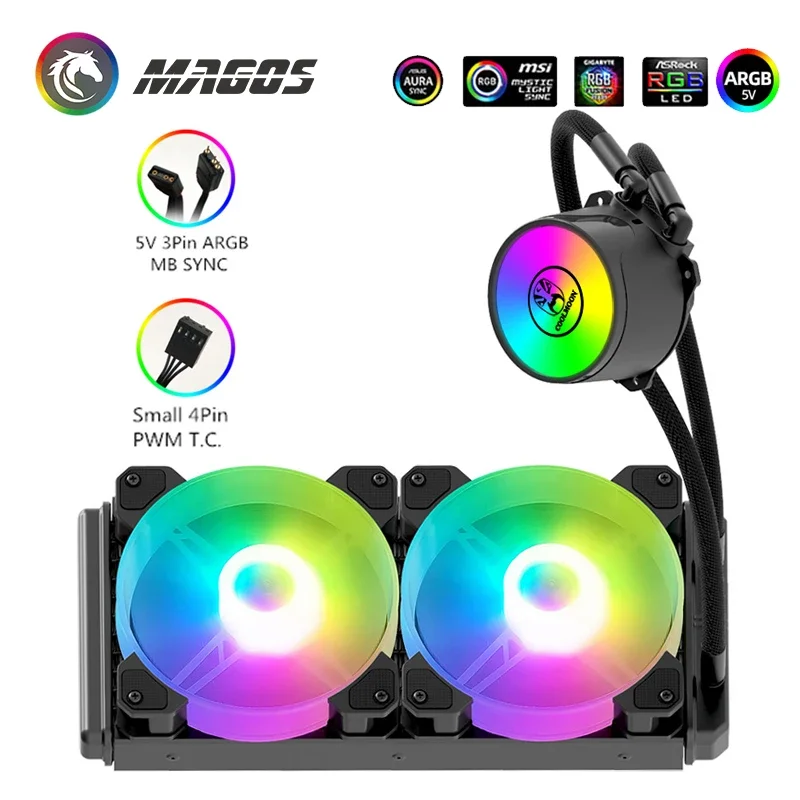 COOLMOON 12cm RGB ventilador con cubierta 120MM ventilador de refrigeración de PC PWM Control de temperatura inteligente 1700RPM 5V M/B sincronización - imagen 5