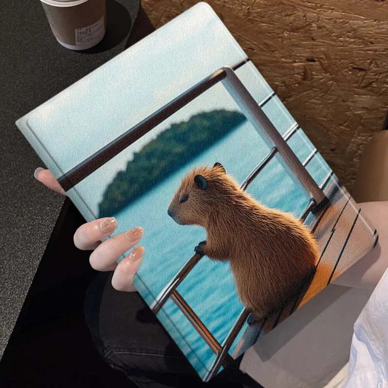 Cool Cute Capybara creativo para Samsung Galaxy Tab S11 S10 S9 S8 S7 S6 A10.1 A9 A8 A7 10,1 Lite FE Plus pulgadas funda para tableta - imagen 3