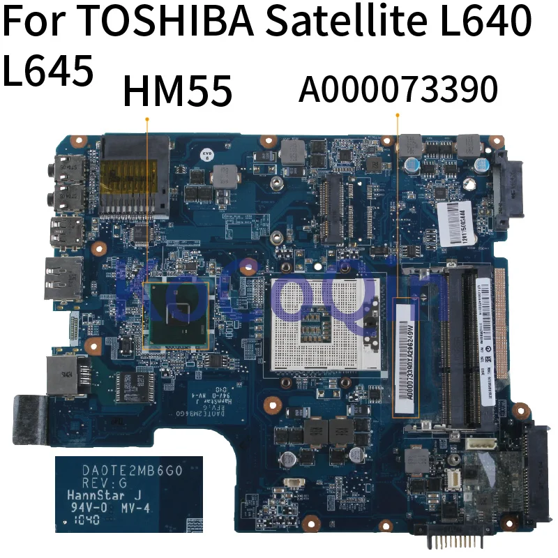 Para TOSHIBA Satellite L640 L645 placa base de portátil DA0TE2MB6G0 A 0000733901   Placa base para portátil HM55 DDR3 probada - imagen 2