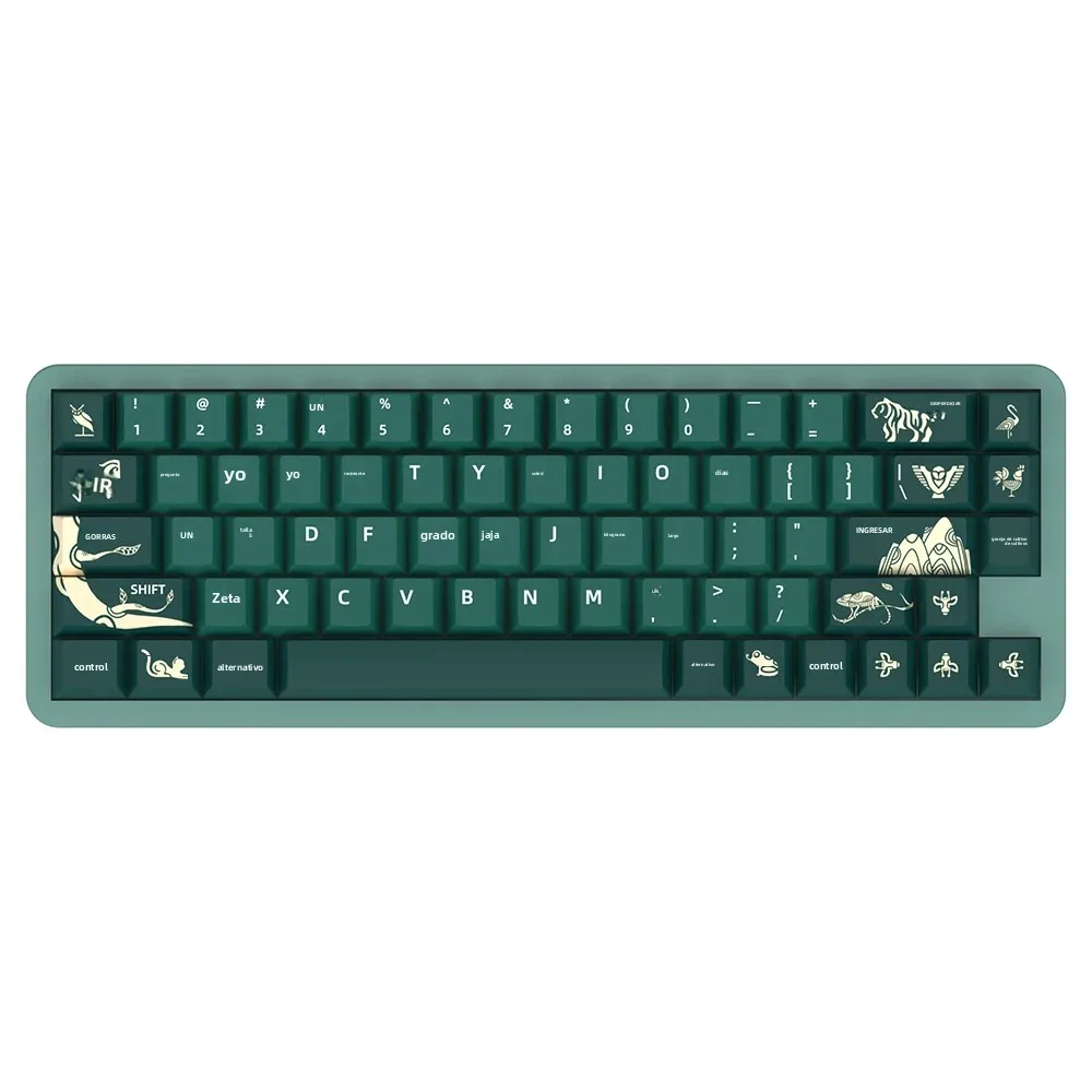 Juego de teclas PBT de bosque animal MOTIANKU |   138/158 teclas perfil cereza sublimación de tinte de cinco lados |   Se adapta a 61/68/87/104/108 Layout Me - imagen 5