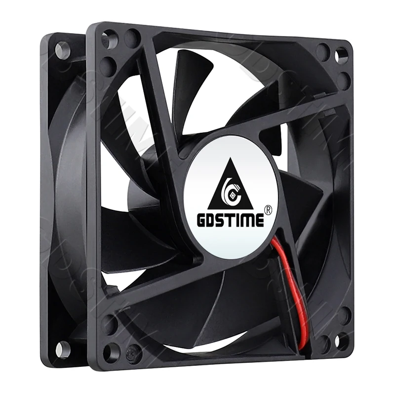 Gdstime 8025 2Pin 48V ventilador de refrigeración DC 5V 12V 24V 80mm doble bola USB ventilador Axial 80x80x25mm 8CM sin escobillas portátil PC ventilador enfriador de caja - imagen 2