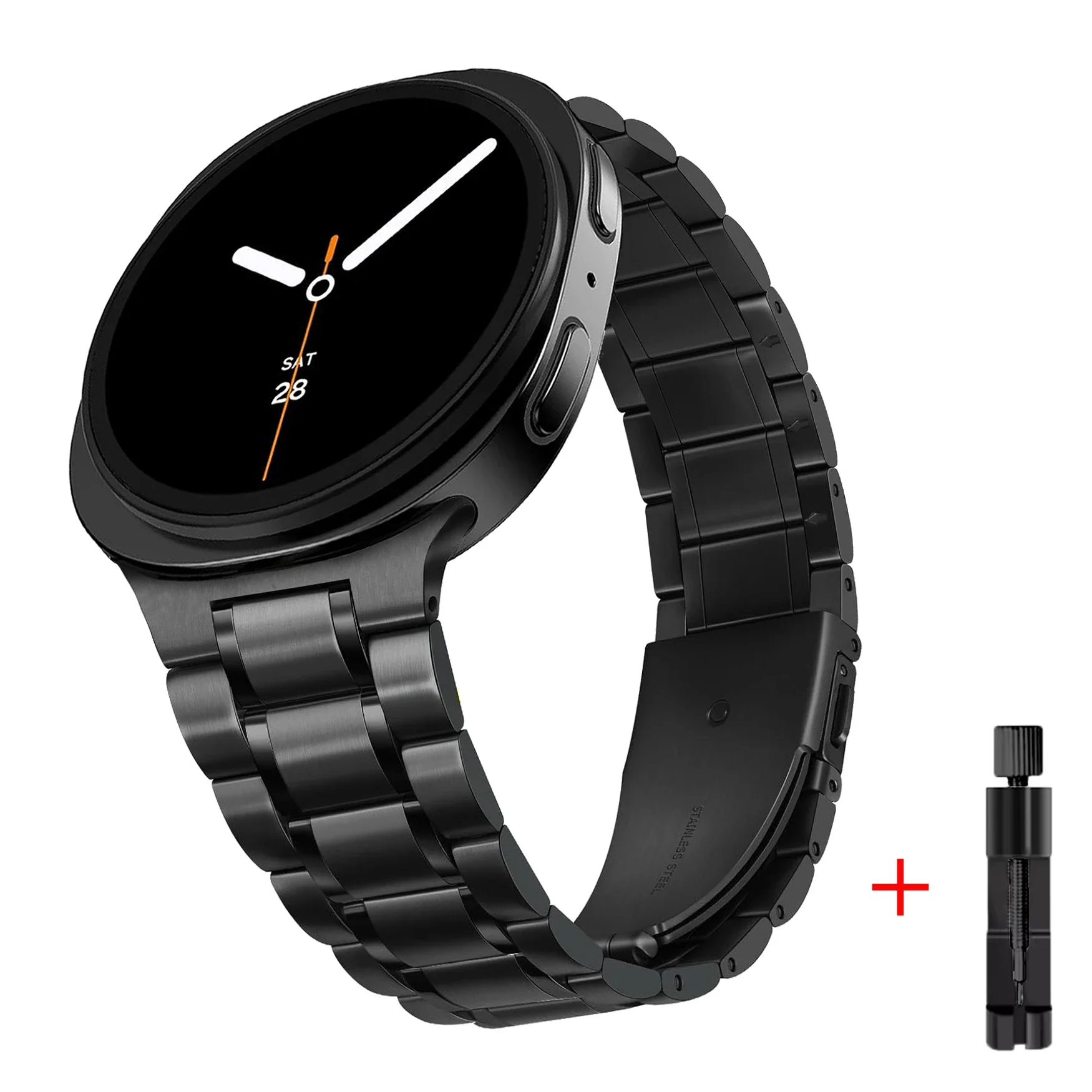 Correa de reloj de Metal sin huecos para Samsung Galaxy Watch 8, 40mm, 44mm y 8 clásicos de 46mm, accesorios de pulsera de acero inoxidable de lujo - imagen 4
