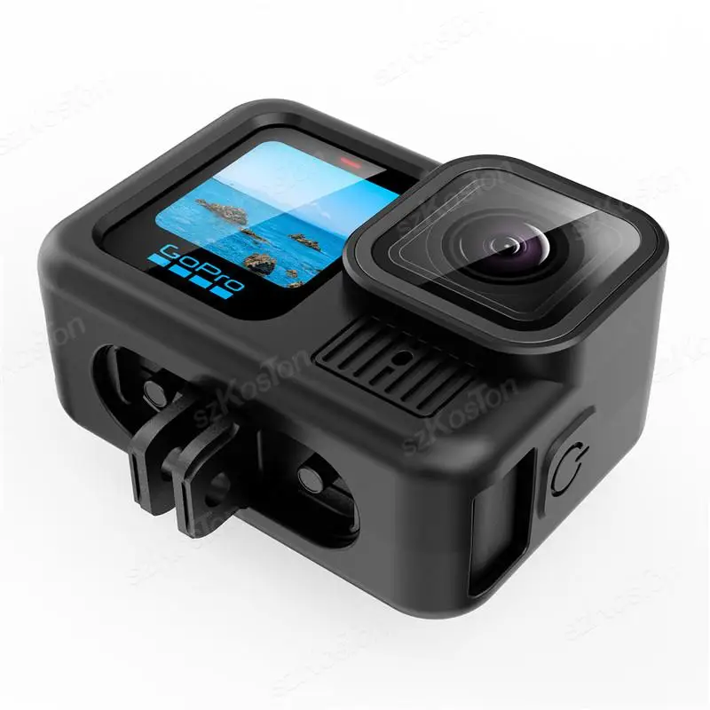 Funda protectora de silicona para GoPro Hero 13, Protector de pantalla de vidrio templado negro, cubierta de tapa de lente para accesorio Go Pro - imagen 5
