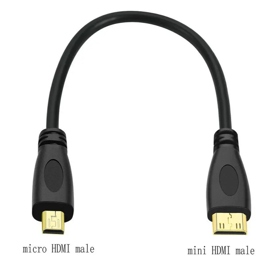 Cable de conexión Micro HDMI Mini HDMI compatible con Micro HDMI Cable de conversión Mini HD de vídeo 0,3 m 1m 1,8m - imagen 2