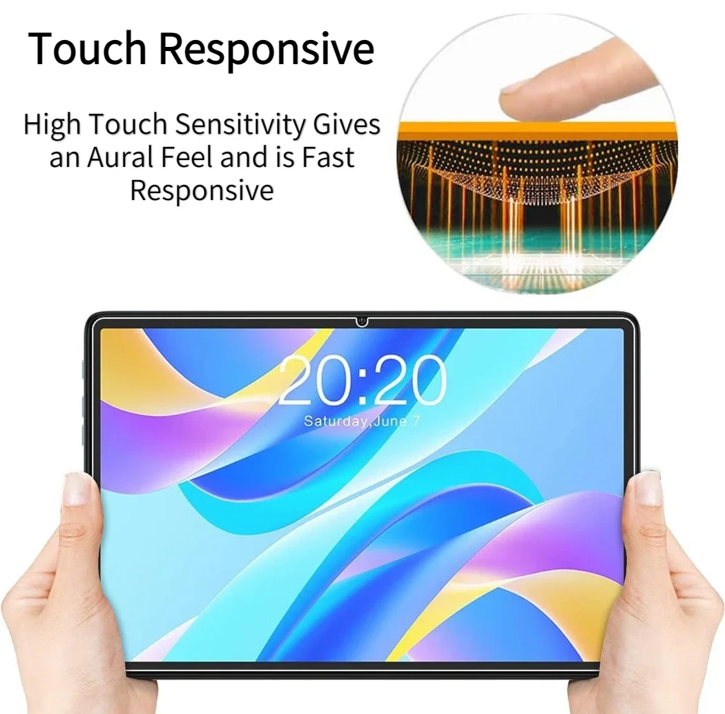 Protector de vidrio templado para Teclast T65Max T60 T50HD P50 T50 Pro Plus Max, Protector de pantalla de vidrio resistente a los arañazos HD transparente, 2 uds. - imagen 3